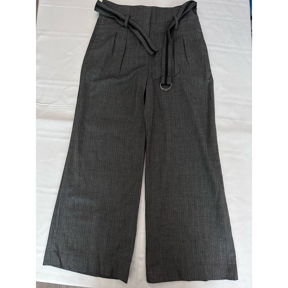 Robin Howe Women’s Gray Wool Blend Wide-leg Herringbone dress pants- size 12